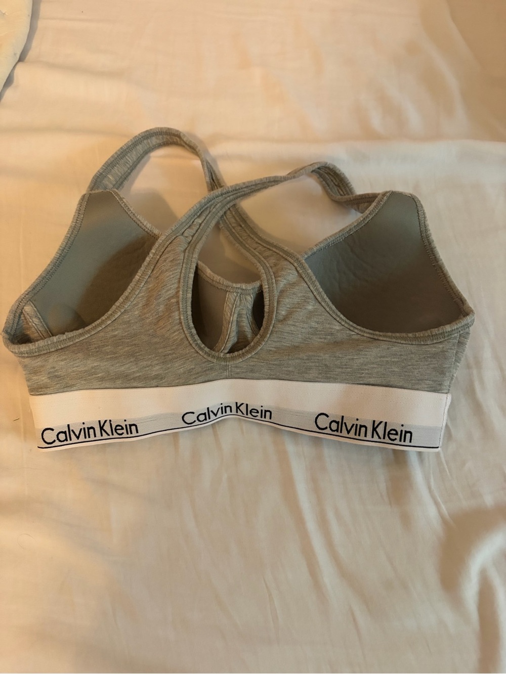 Calvin Klein Light Gray Racerback Wireless Bra - Picture 3 of 8